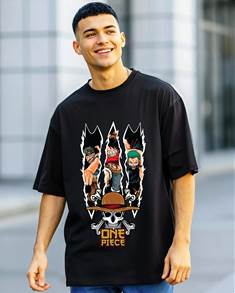 ANIME MENS DROP SHOULDER T SHIRT