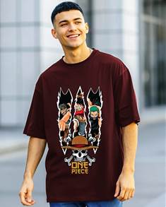 ANIME MENS DROP SHOULDER T SHIRT
